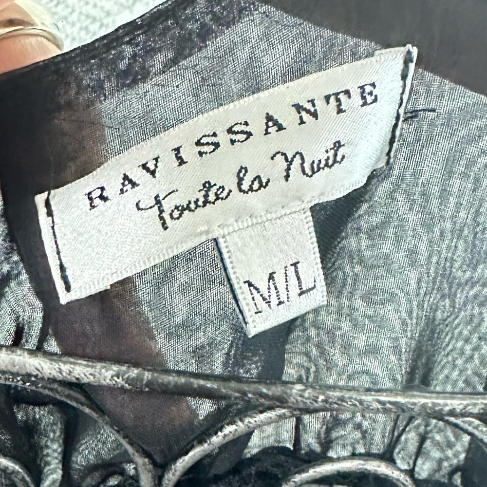 Ravissante Toute la nuit black sheer lingerie babydoll size M/L - Picture 8 of 8